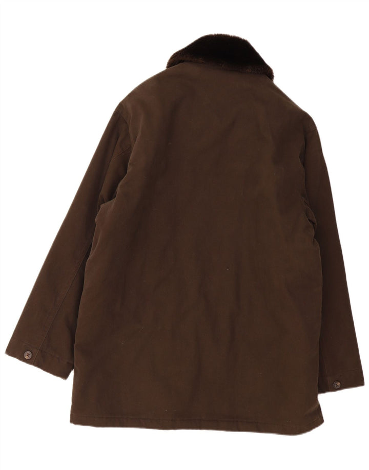 Sobretudo feminino Blu Nauta UK 40 grande algodão marrom