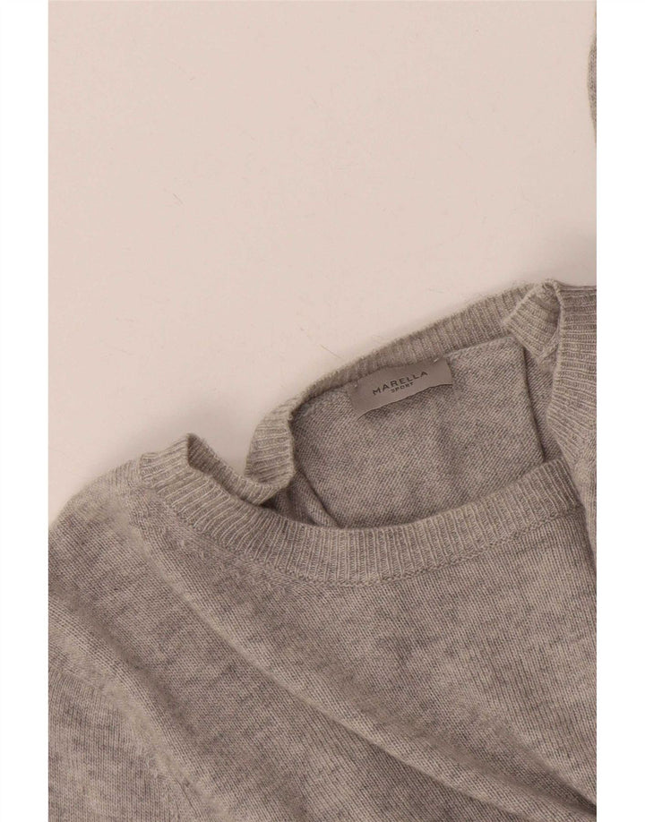 Suéter feminino Marella com gola canoa UK 16 grande cinza