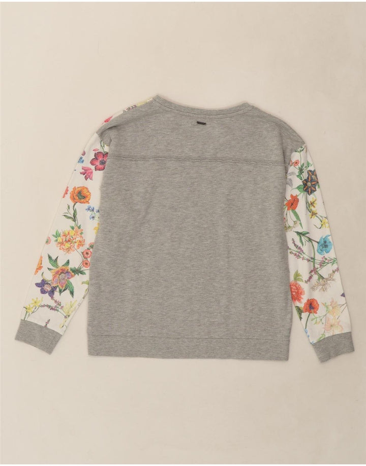 REPLAY Girls Sweatshirt Jumper 11-12 Years White Floral Cotton Vintage Replay and Second-Hand Replay from Messina Hembry 