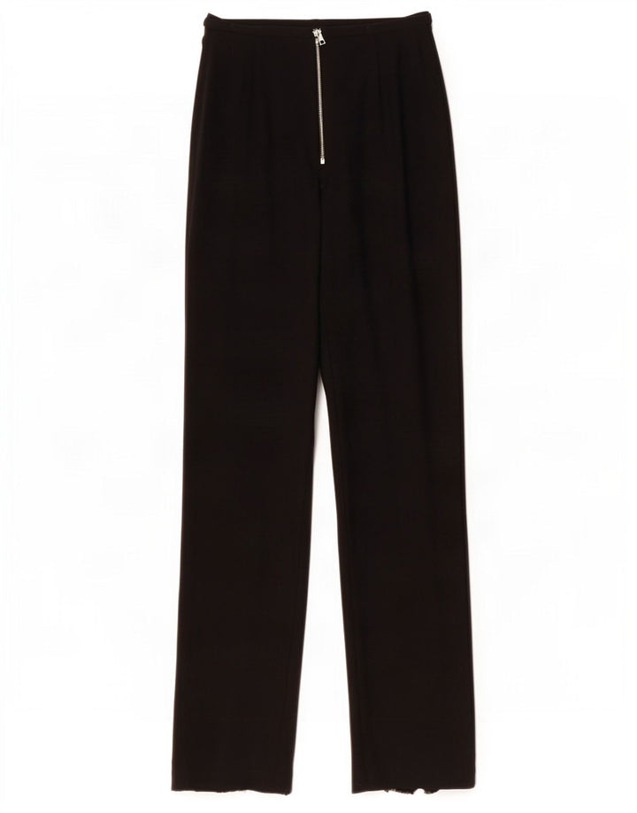 Calça feminina vintage reta IT 42 médio W28 L32 lã preta