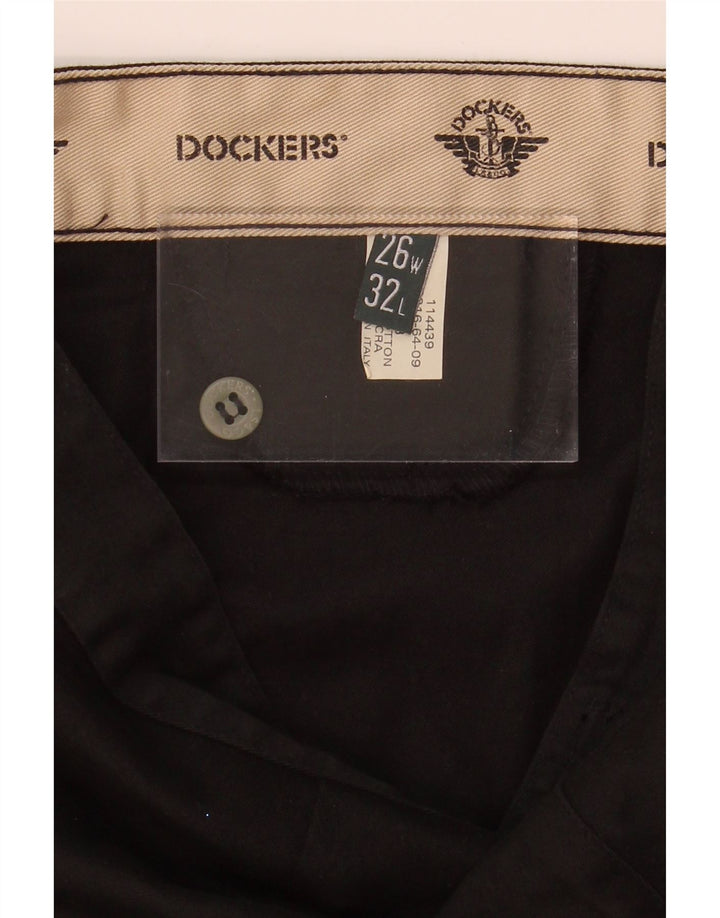 DOCKERS Womens Straight Chino Trousers  W26 L28 Black Cotton Vintage Dockers and Second-Hand Dockers from Messina Hembry 