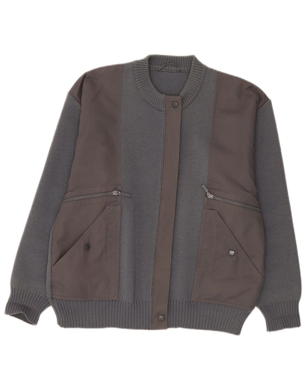 Suéter Cardigan Masculino Vintage EU 40 Lã Cinza Médio