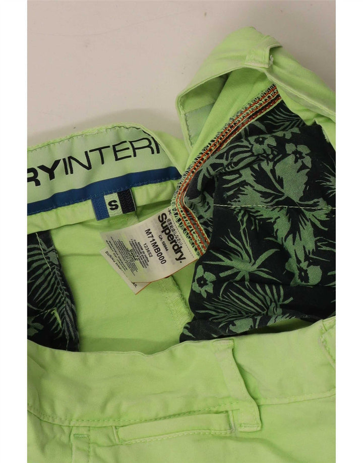 Superdry Mens Chino Shorts Pequeno W29 Algodão Verde