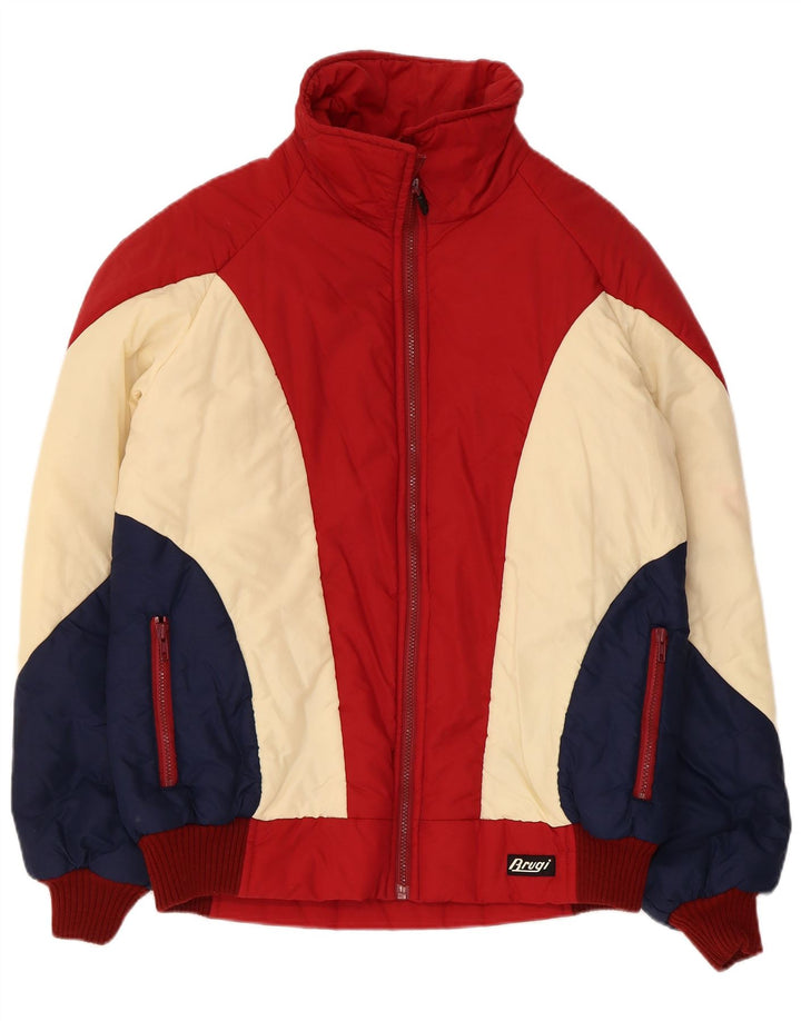 Jaqueta acolchoada masculina Brugi IT 54 2XL poliamida colorblock vermelha