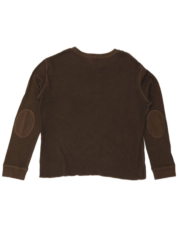 Hugo Boss Mens Top Manga Longa 3XL Algodão Marrom