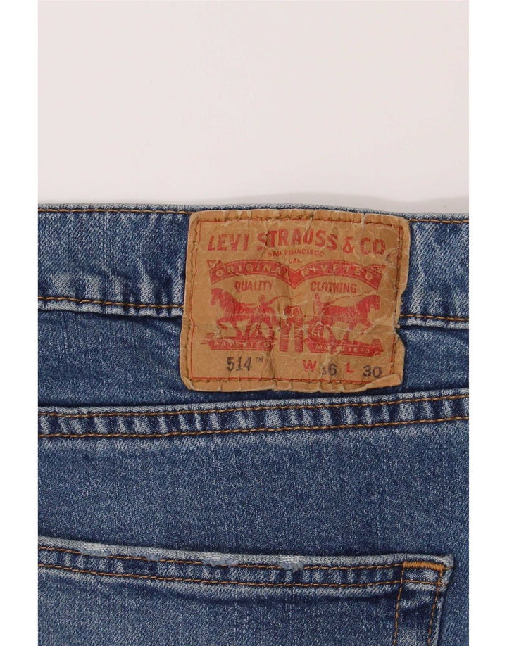Levi's Masculino 514 Straight Jeans W36 L30 Azul Algodão