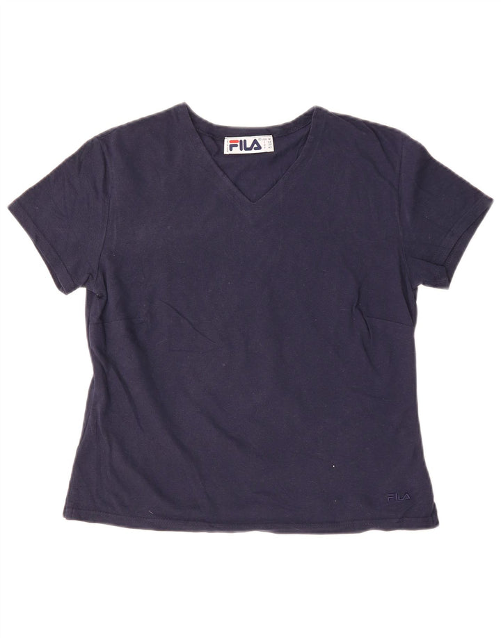 Camiseta feminina FILA Top IT 44 algodão azul marinho médio
