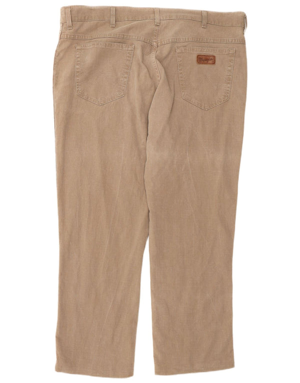 Wrangler Mens Texas Stretch Calça Casual Reta W42 L28 Algodão Marrom