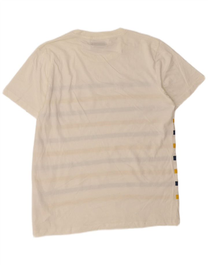 Camiseta masculina JACK & JONES grande algodão listrado branco