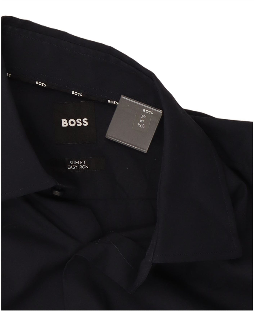 Camisa Slim Fit Masculina Hugo Boss Tamanho 39 15 1/2 Azul Marinho Médio