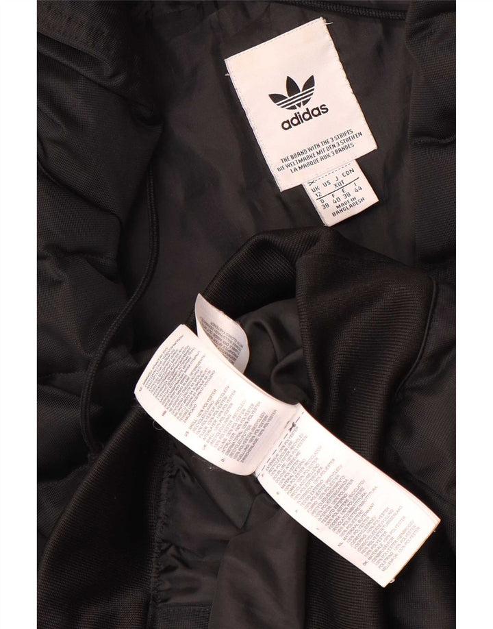 Jaqueta acolchoada com capuz feminina Adidas UK 12 poliéster preto médio