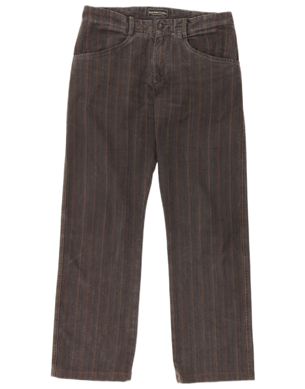 Calça masculina reta casual Marlboro Classics W32 L30 cinza espinha de peixe