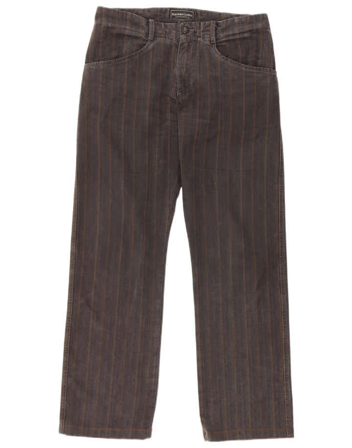 Calça masculina reta casual Marlboro Classics W32 L30 cinza espinha de peixe