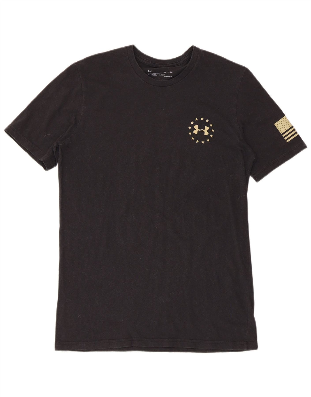 Camiseta masculina Under ARMOR Heat Gear Graphic Top pequeno preto