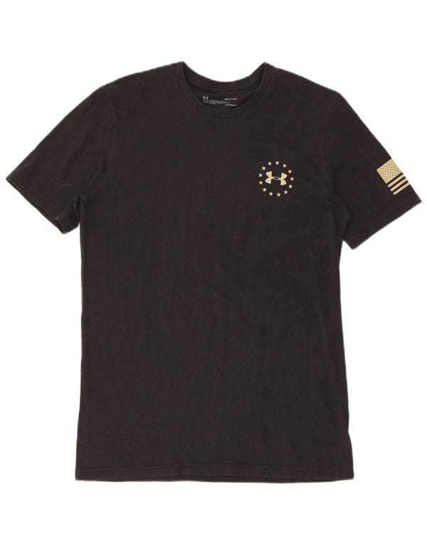 Camiseta masculina Under ARMOR Heat Gear Graphic Top pequeno preto