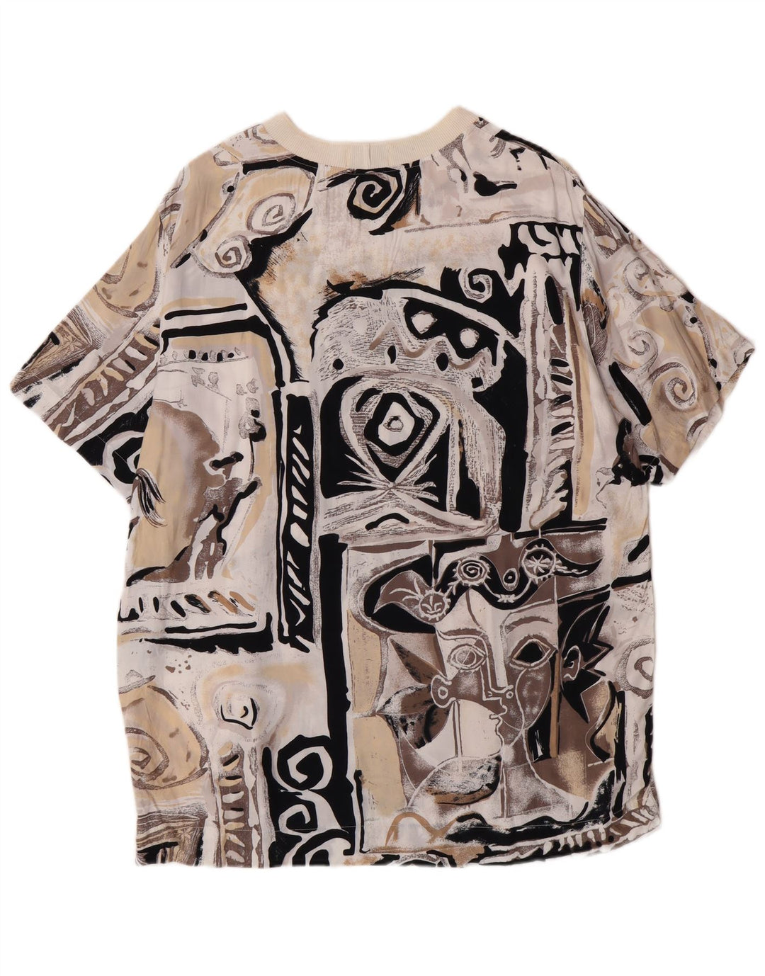 Camiseta feminina Sisley Longline Graphic Top IT 44 Viscose bege médio