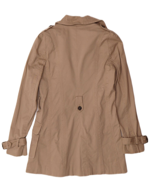 ZARA Womens Trench Coat UK 10 Pequeno Algodão Bege