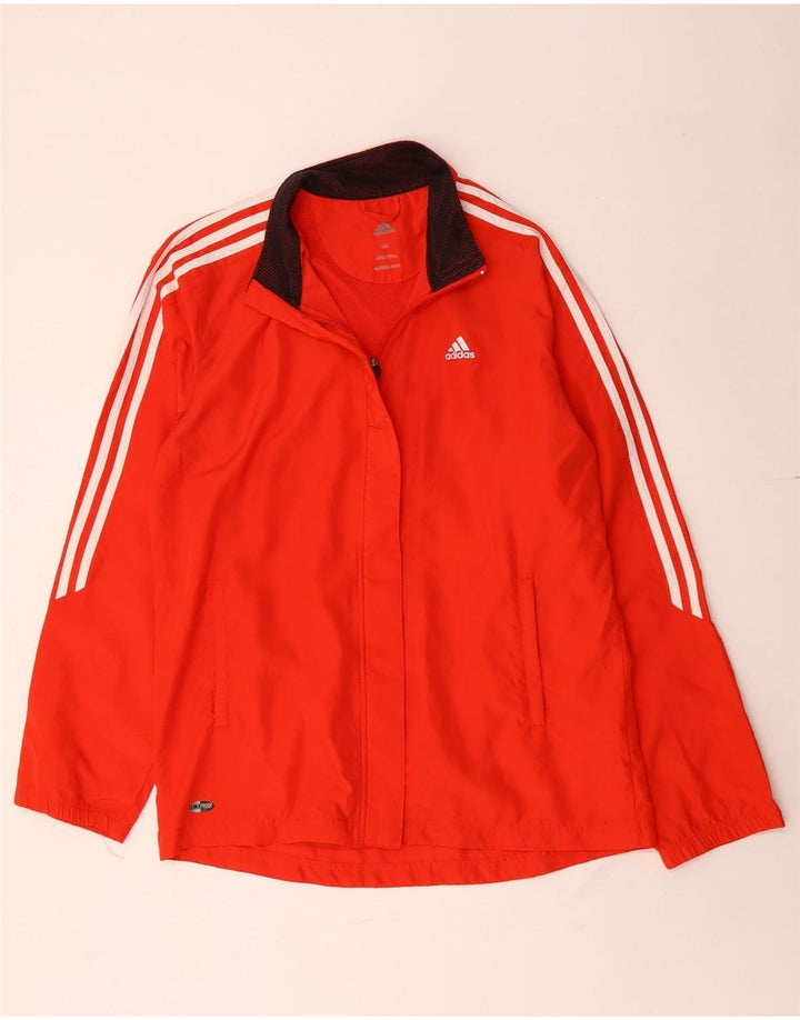 Adidas Womens Clima Proof Tracksuit Top Jacket UK 20 2XL Vermelho Poliéster