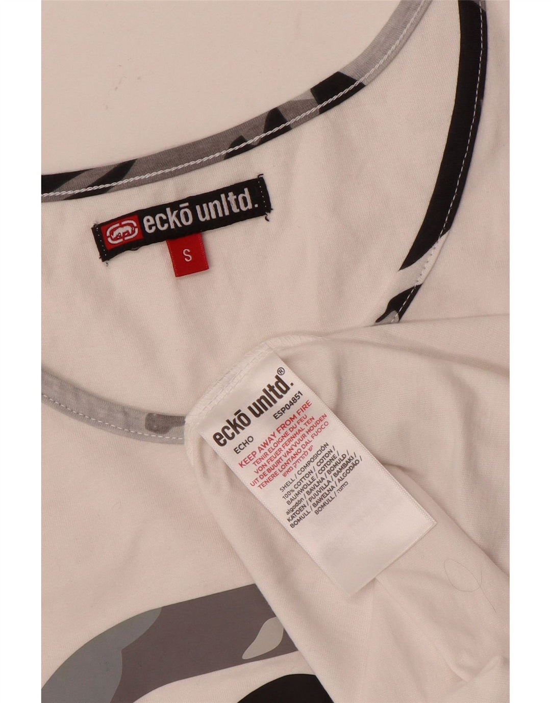 Colete gráfico masculino Ecko Unltd top pequeno algodão branco
