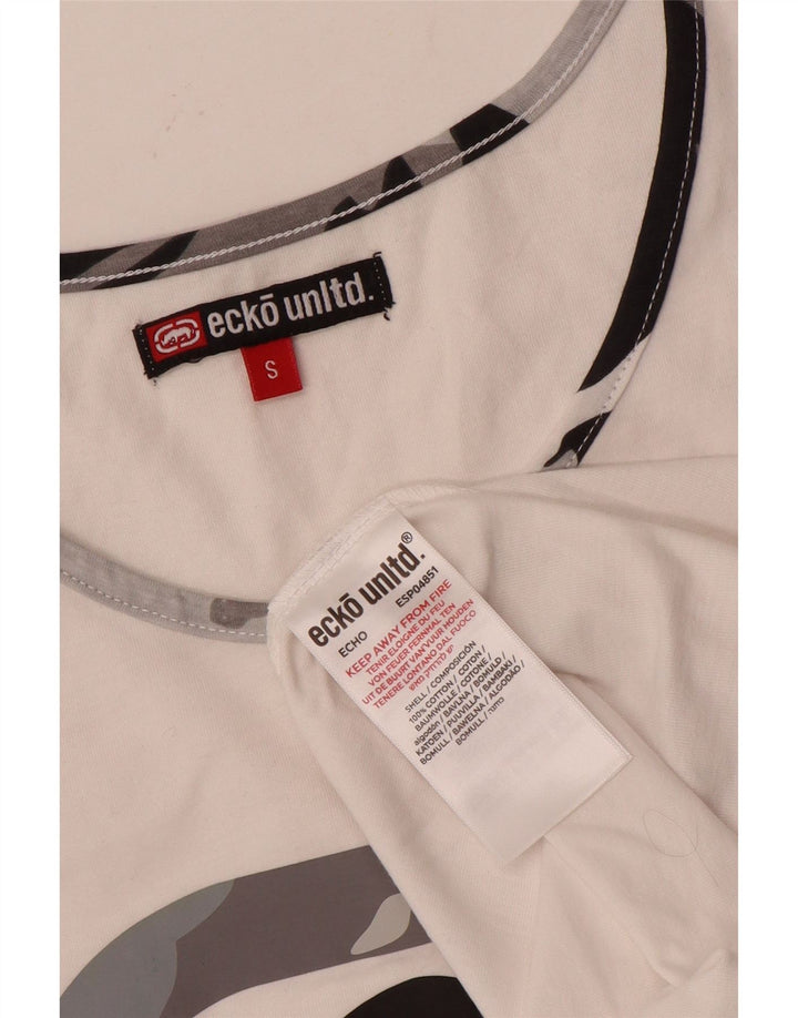 Colete gráfico masculino Ecko Unltd top pequeno algodão branco