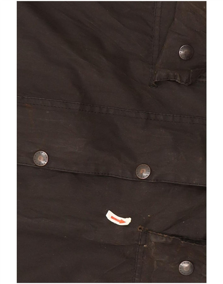 Jaqueta masculina Barbour Beaufort solta de algodão encerado UE 48 marrom médio