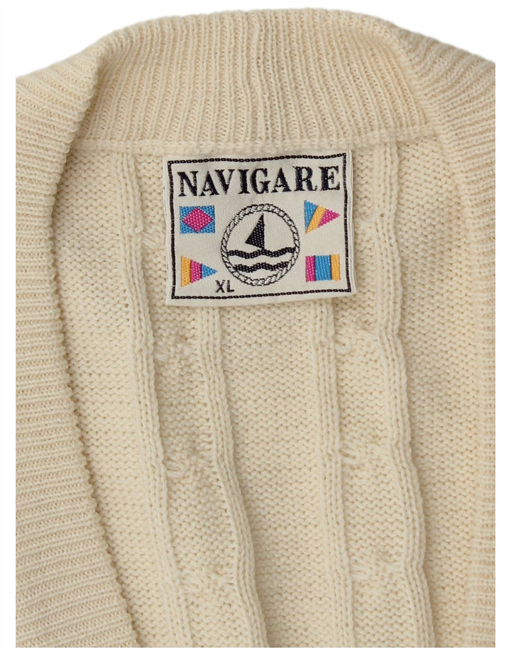 Suéter cardigã masculino Navigare XL branco