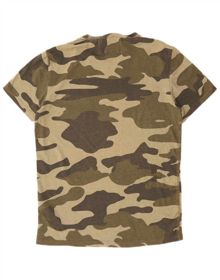 Camiseta masculina Superdry Top médio cáqui algodão camuflado