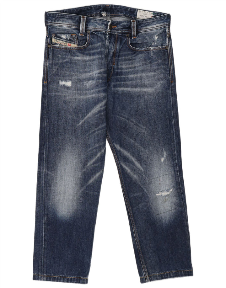 DIESEL Mens Heeven Distressed Jeans retos W32 L27 algodão azul