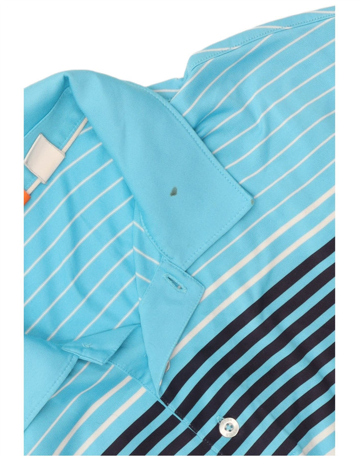 Camisa polo masculina PUMA listrada azul grande