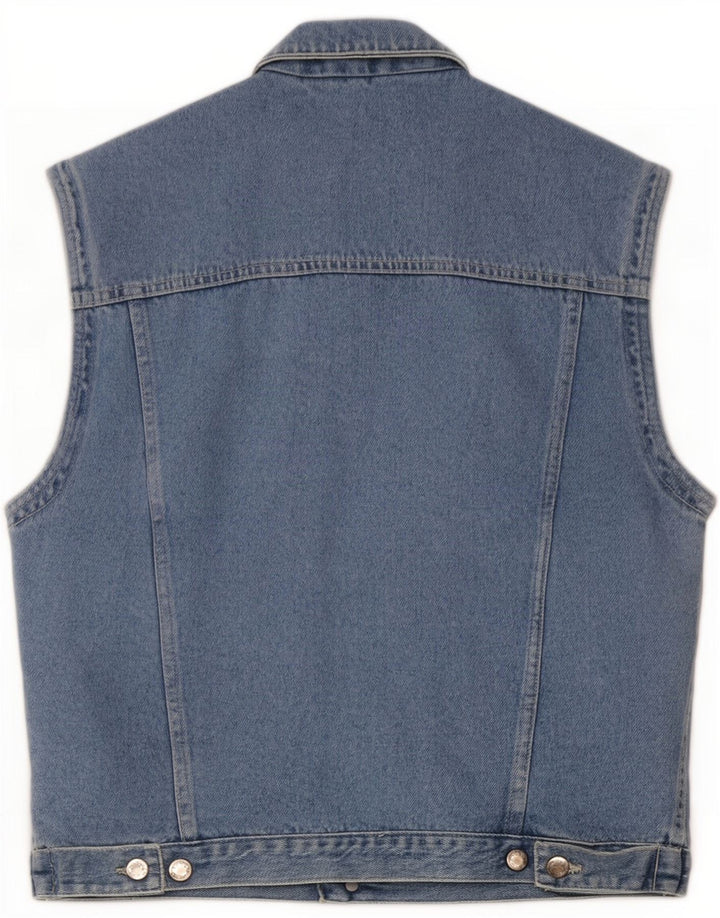 Colete jeans masculino vintage IT 46 algodão azul pequeno