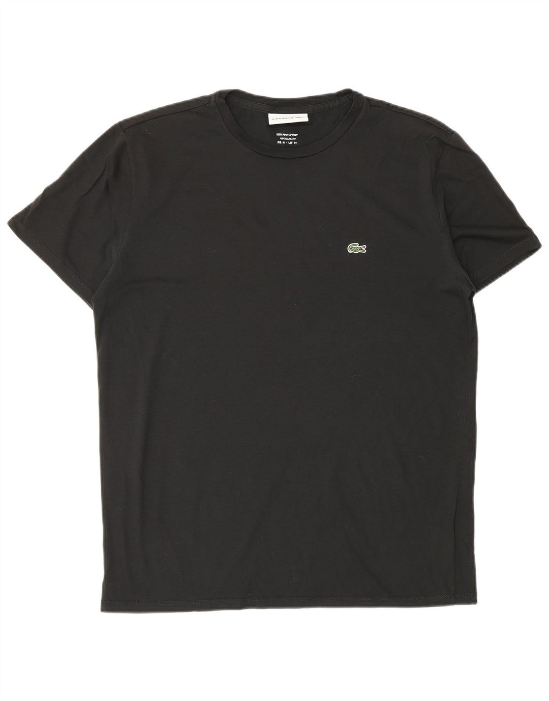 Camiseta masculina Lacoste Regular Fit tamanho 4 médio algodão preto