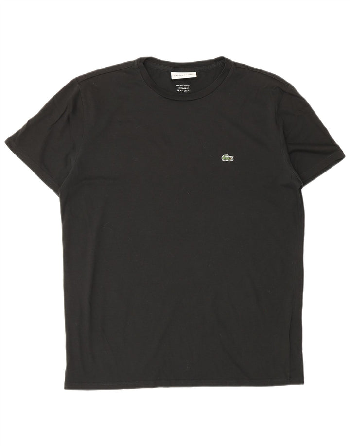 Camiseta masculina Lacoste Regular Fit tamanho 4 médio algodão preto