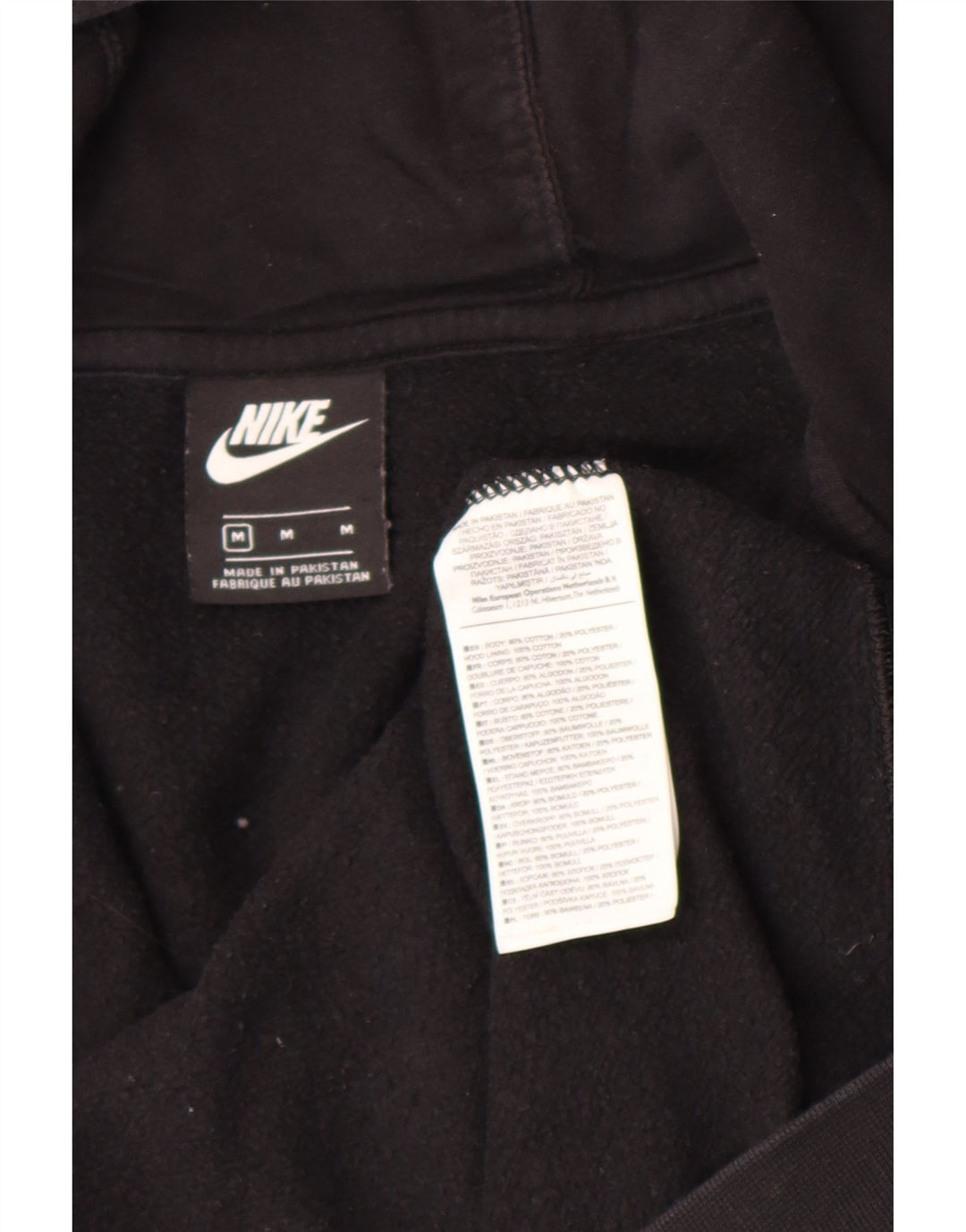 Suéter Nike masculino com capuz e zíper médio preto algodão