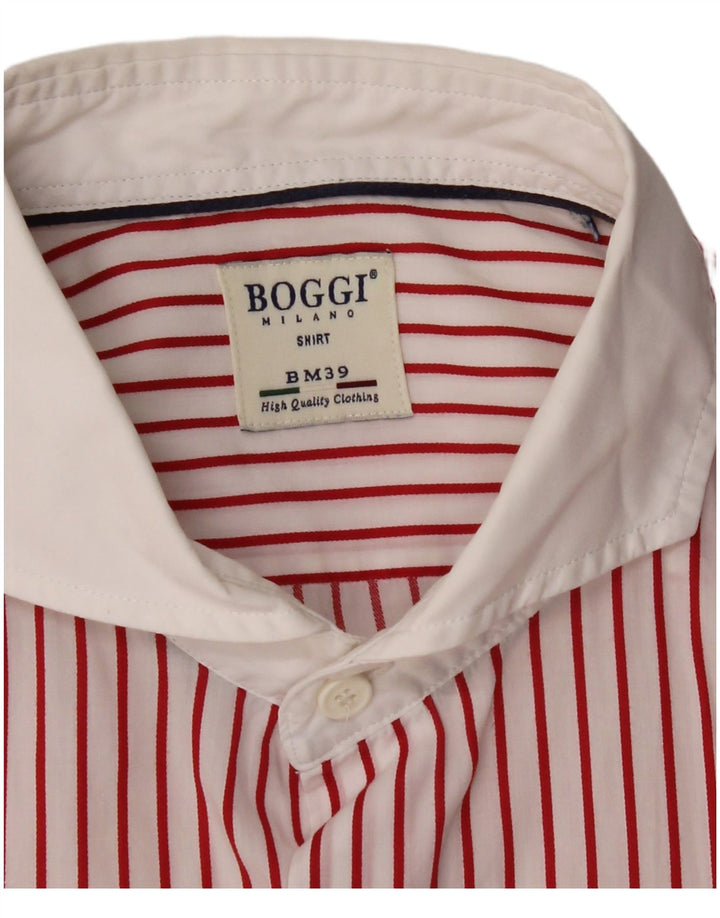 Camisa masculina BOGGI 2XL listrada vermelha