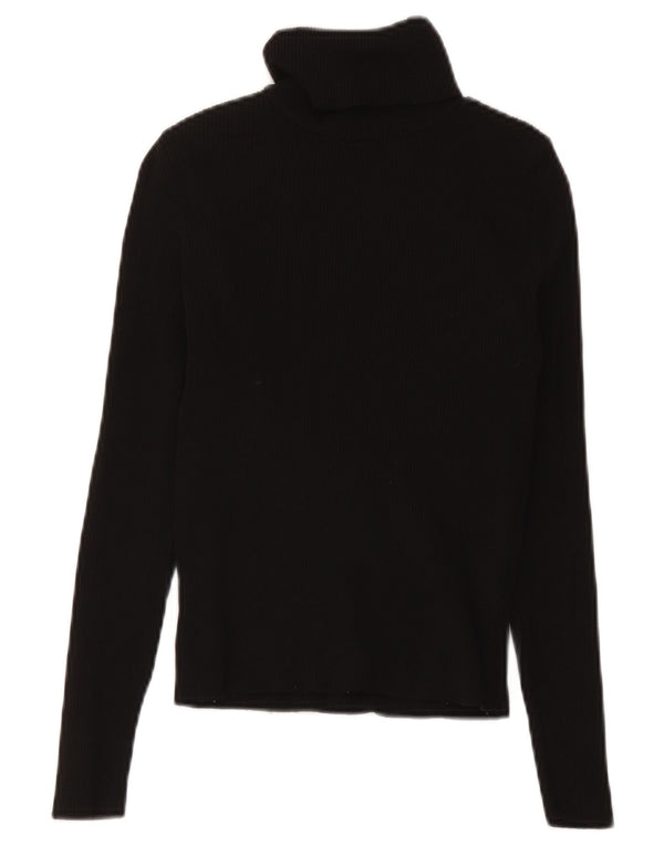 Zara Suéter feminino com gola redonda e gola redonda, Reino Unido 8, pequeno, preto, poliamida