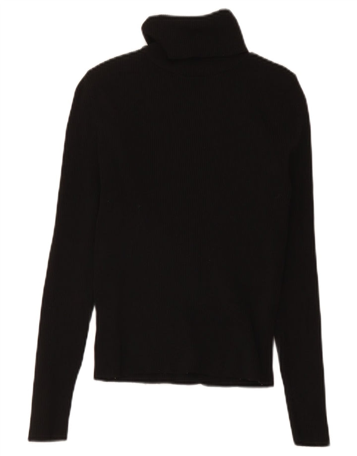 Zara Suéter feminino com gola redonda e gola redonda, Reino Unido 8, pequeno, preto, poliamida