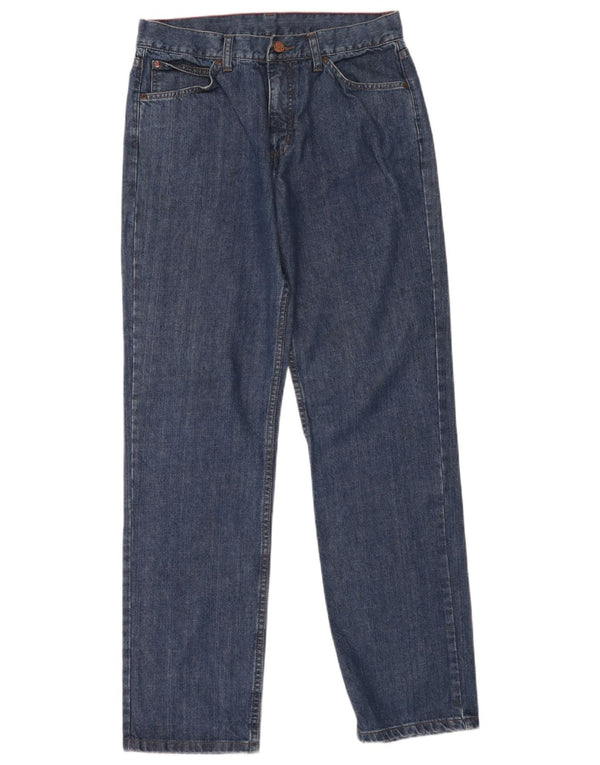 Wrangler Mens Straight Jeans W34 L33 Azul Algodão