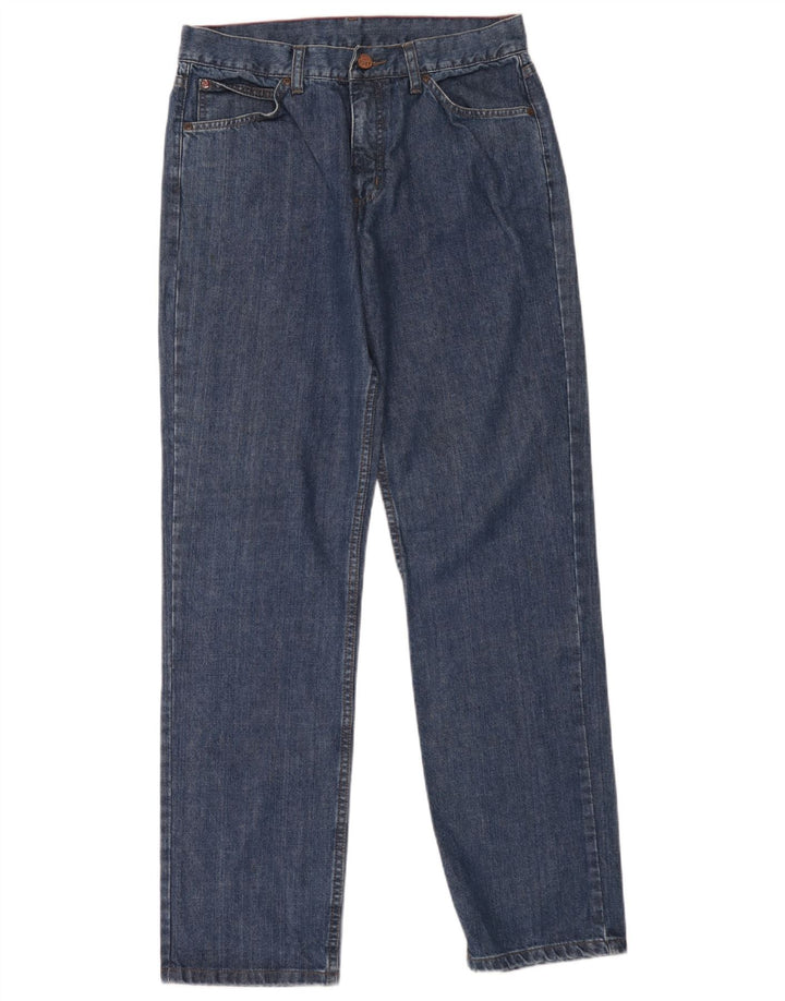 Wrangler Mens Straight Jeans W34 L33 Azul Algodão