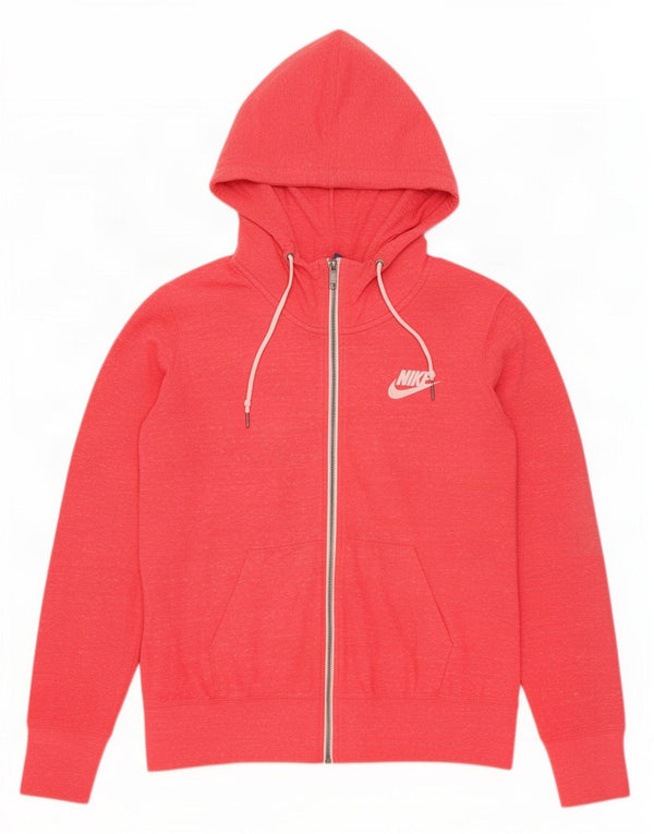 Suéter Nike feminino com capuz e zíper UK 18 XL algodão manchado rosa