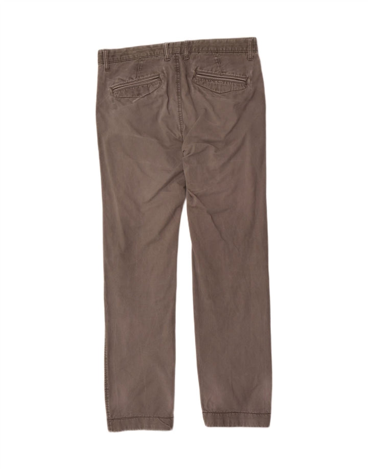 Calça chino reta masculina Marks & Spencer W34 L33 algodão cinza