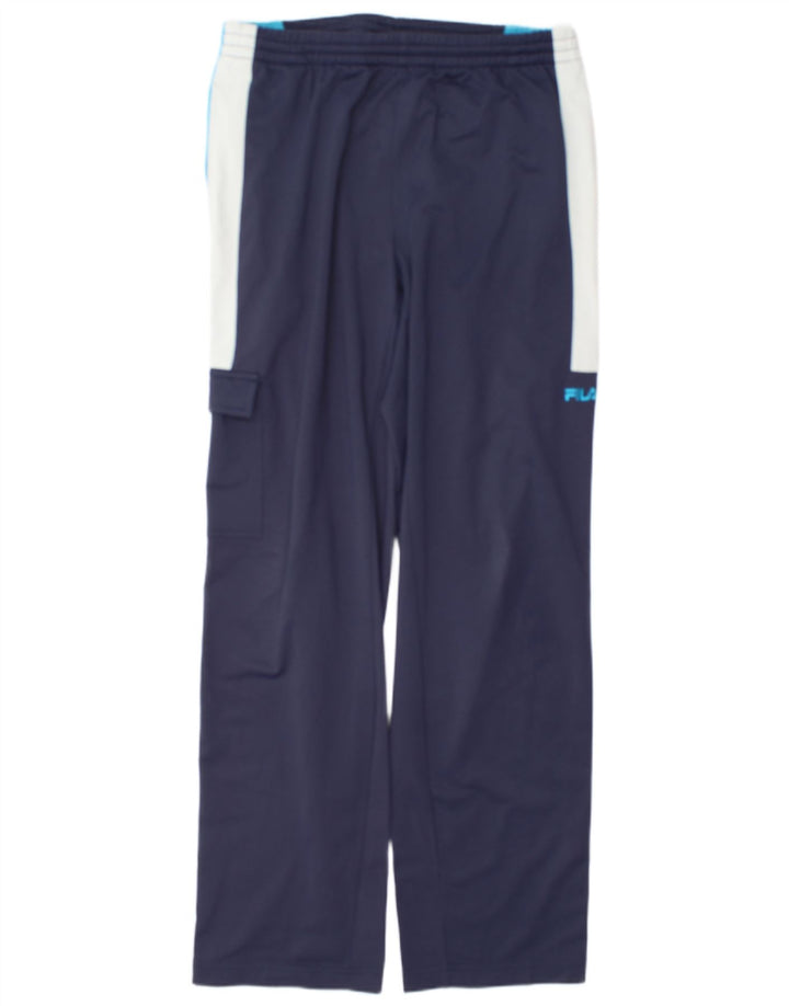 Calça de treino masculina Fila IT 50 poliéster colorblock azul marinho médio