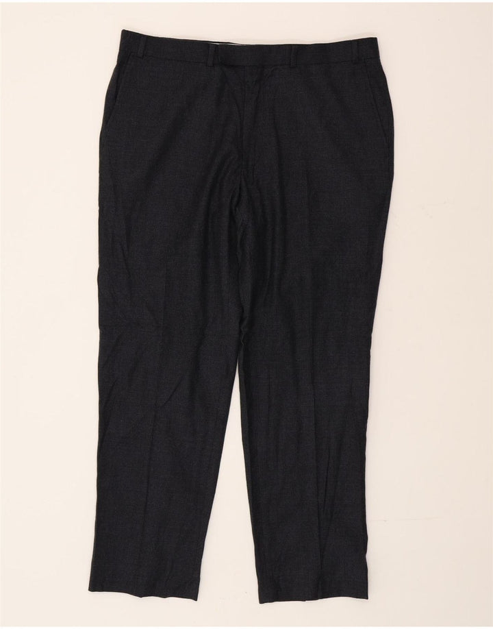 Calça masculina Marks & Spencer sob medida W36 L29 cinza Houndstooth