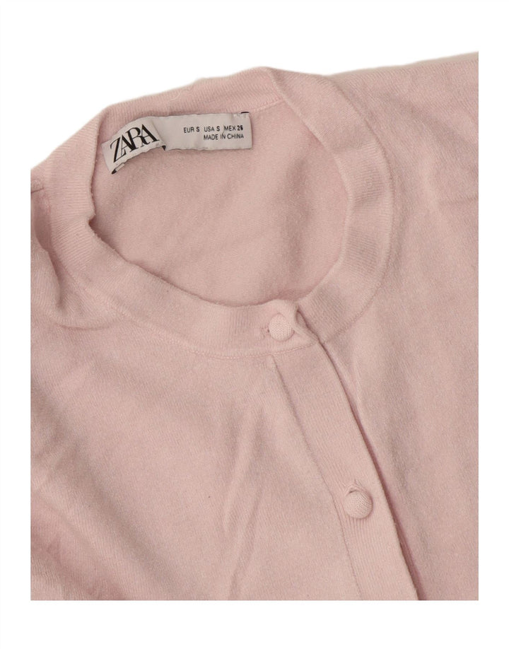 Suéter cardigã feminino Zara Reino Unido 10 pequeno rosa
