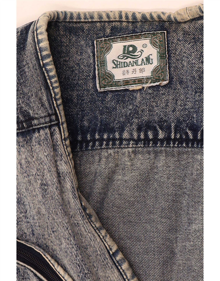 Colete jeans masculino vintage UK 40 grande azul