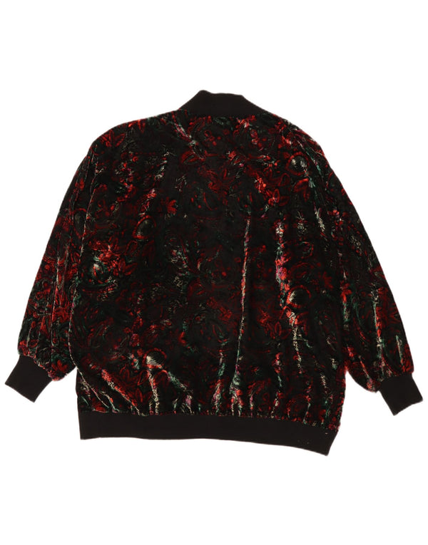 Cardigan aberto feminino vintage UK 22 3XL floral multicolorido