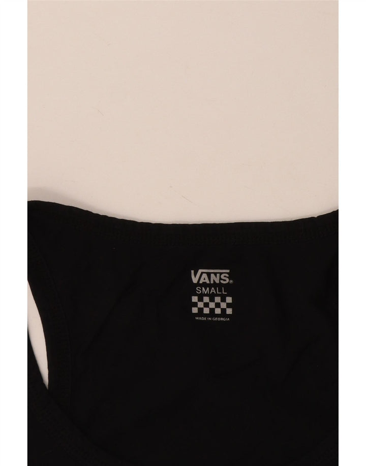 Vans Womens Graphic Vest Top UK 10 Pequeno Preto