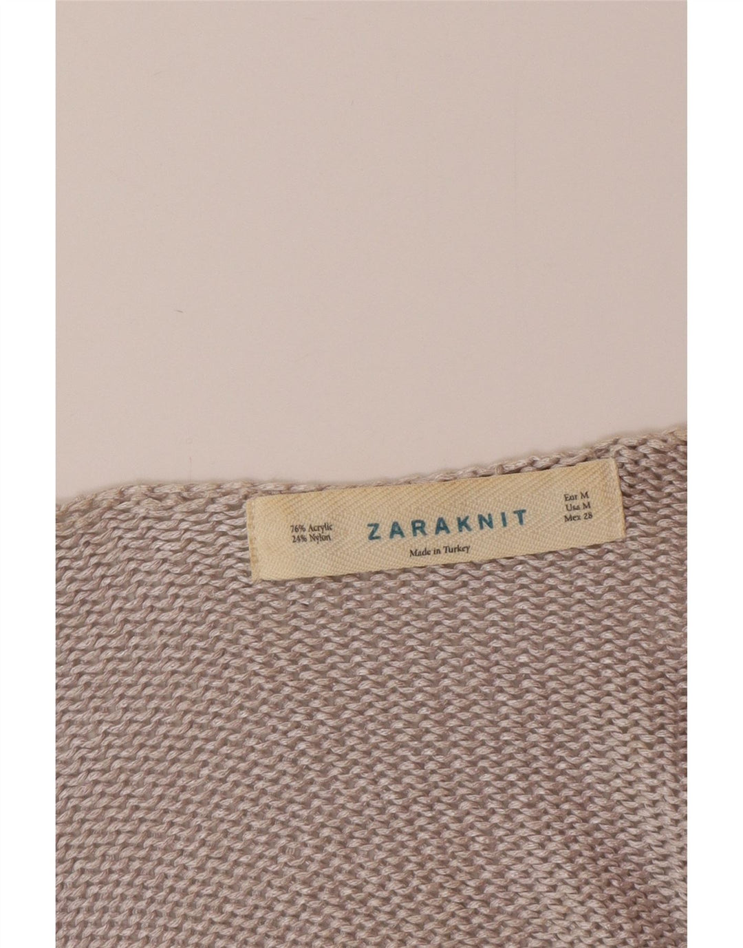 Suéter feminino Zara com decote em V UK 14 cinza médio