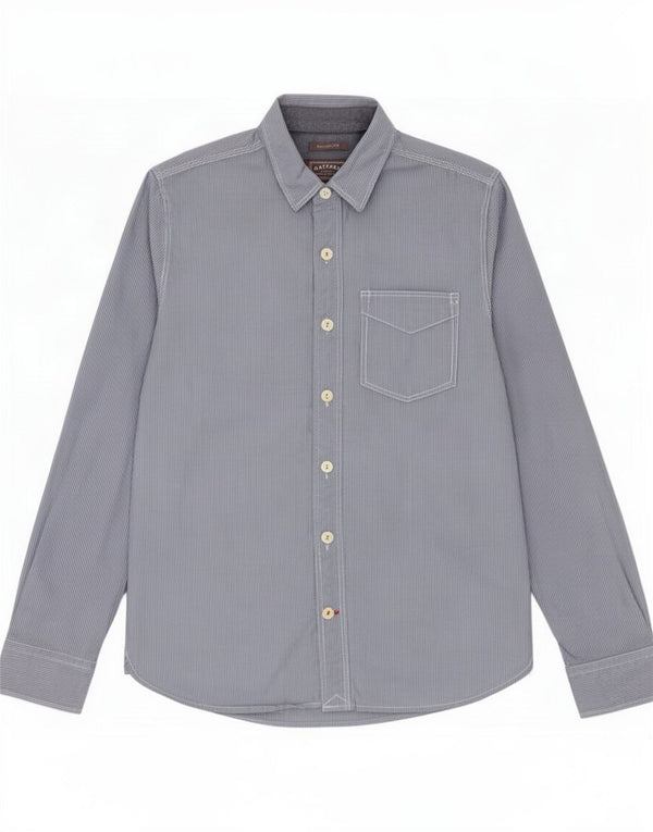 Camisa masculina Fat Face XS algodão risca de giz azul