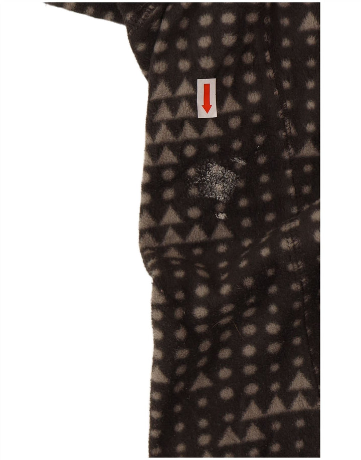 Jaqueta de lã feminina Eddie Bauer UK 14 poliéster geométrico cinza médio