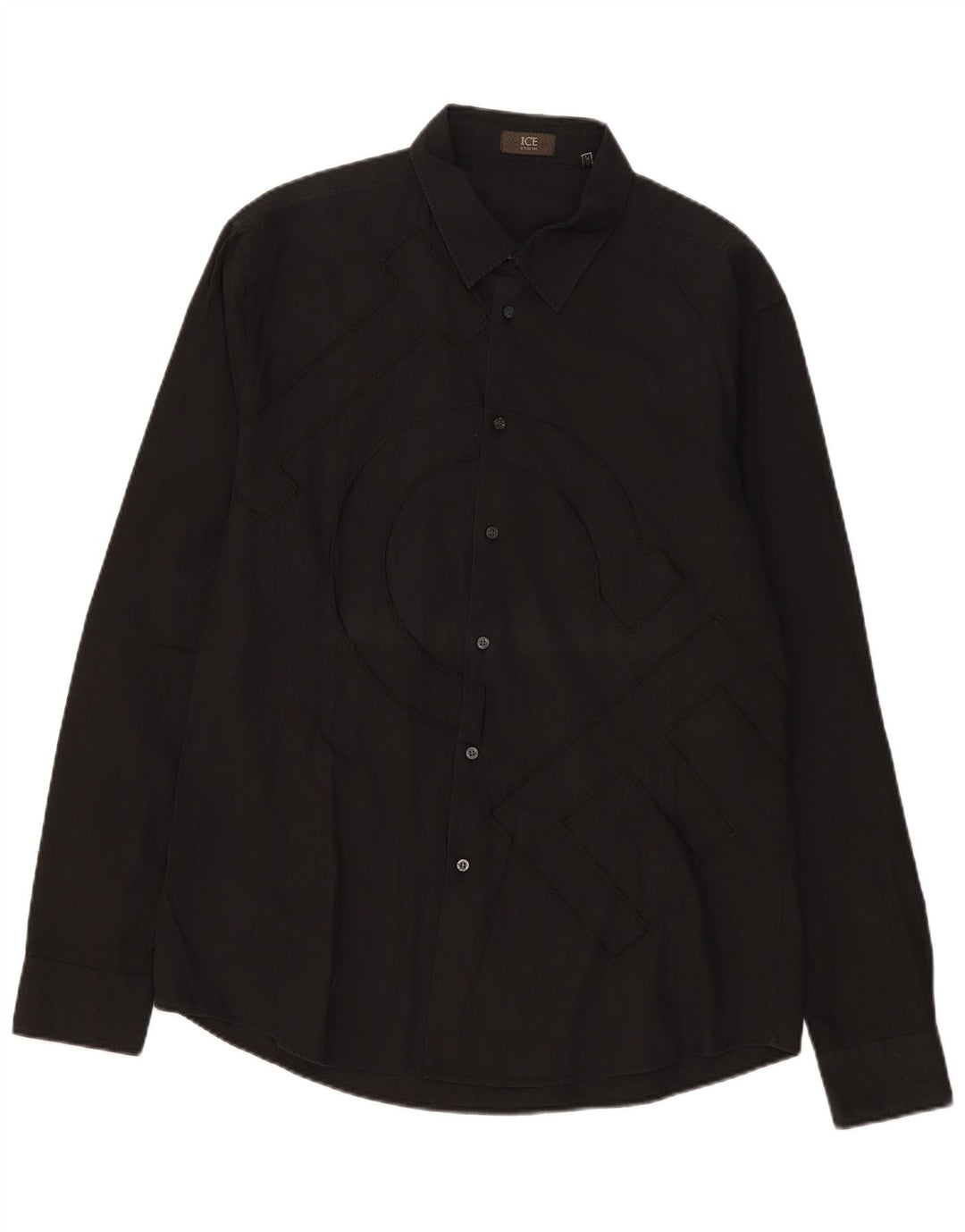 Camisa gráfica masculina Iceberg 4XL algodão preto